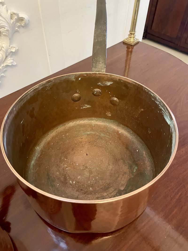 Three Antique Victorian Copper Pans - Image 9